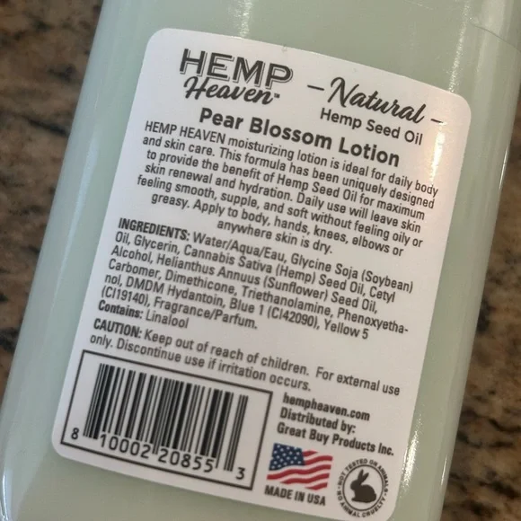 NEW 12oz Hemp Heaven Seed Oil Pear Blossom Lotion - Picture 4 of 4
